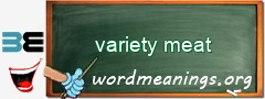 WordMeaning blackboard for variety meat